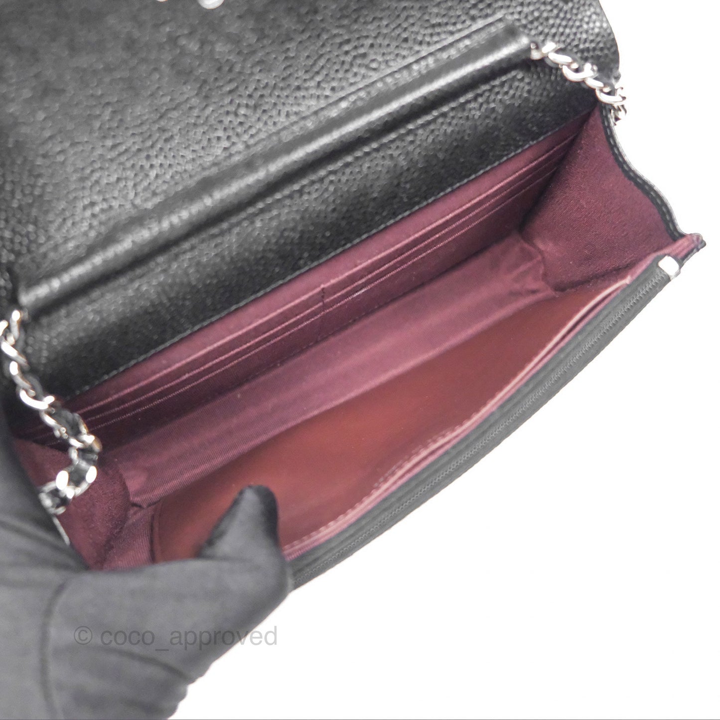 Chanel Quilted Classic WOC Black Caviar Silver Hardware