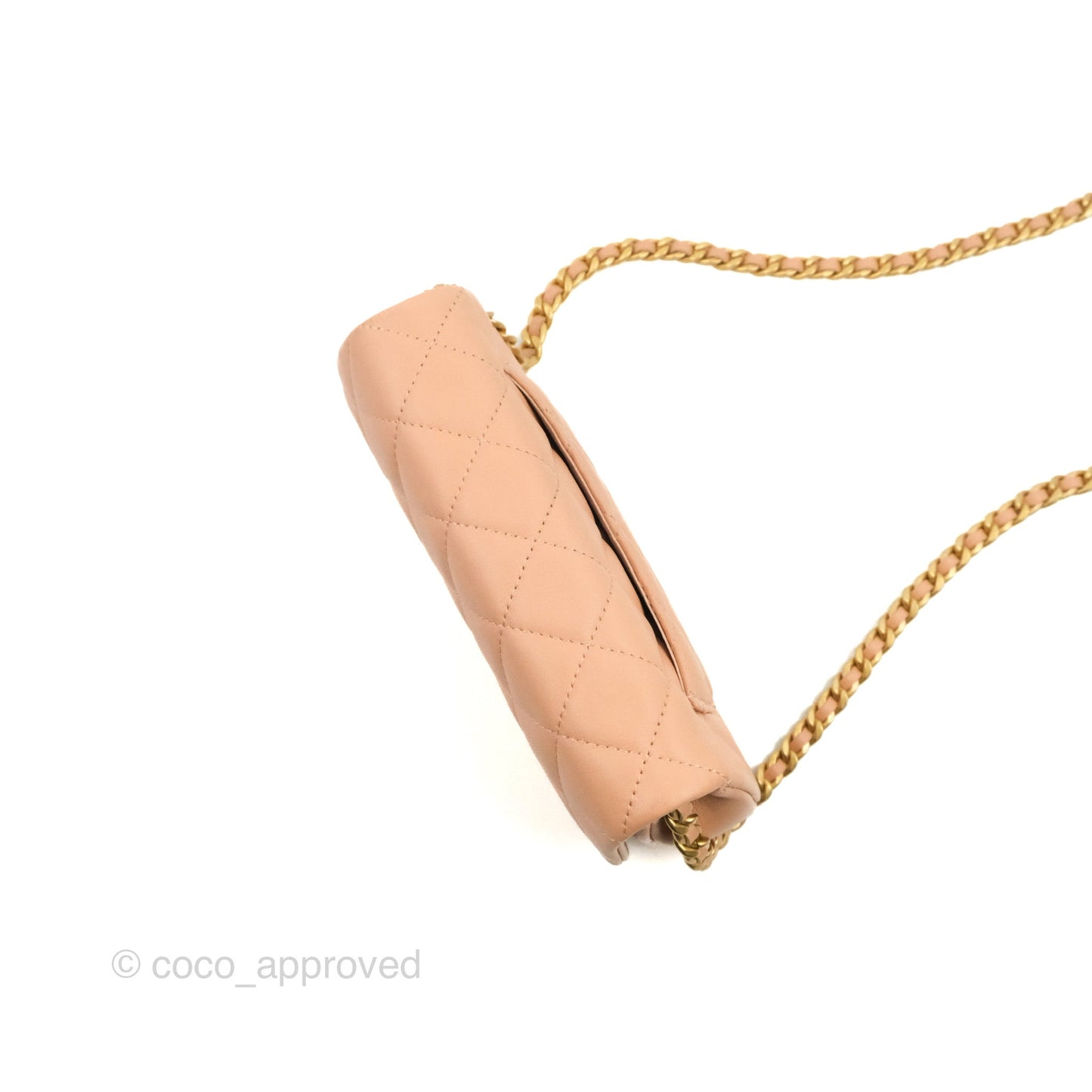 Chanel Clutch with Chain Beige Pink Calfskin Aged Gold Hardware