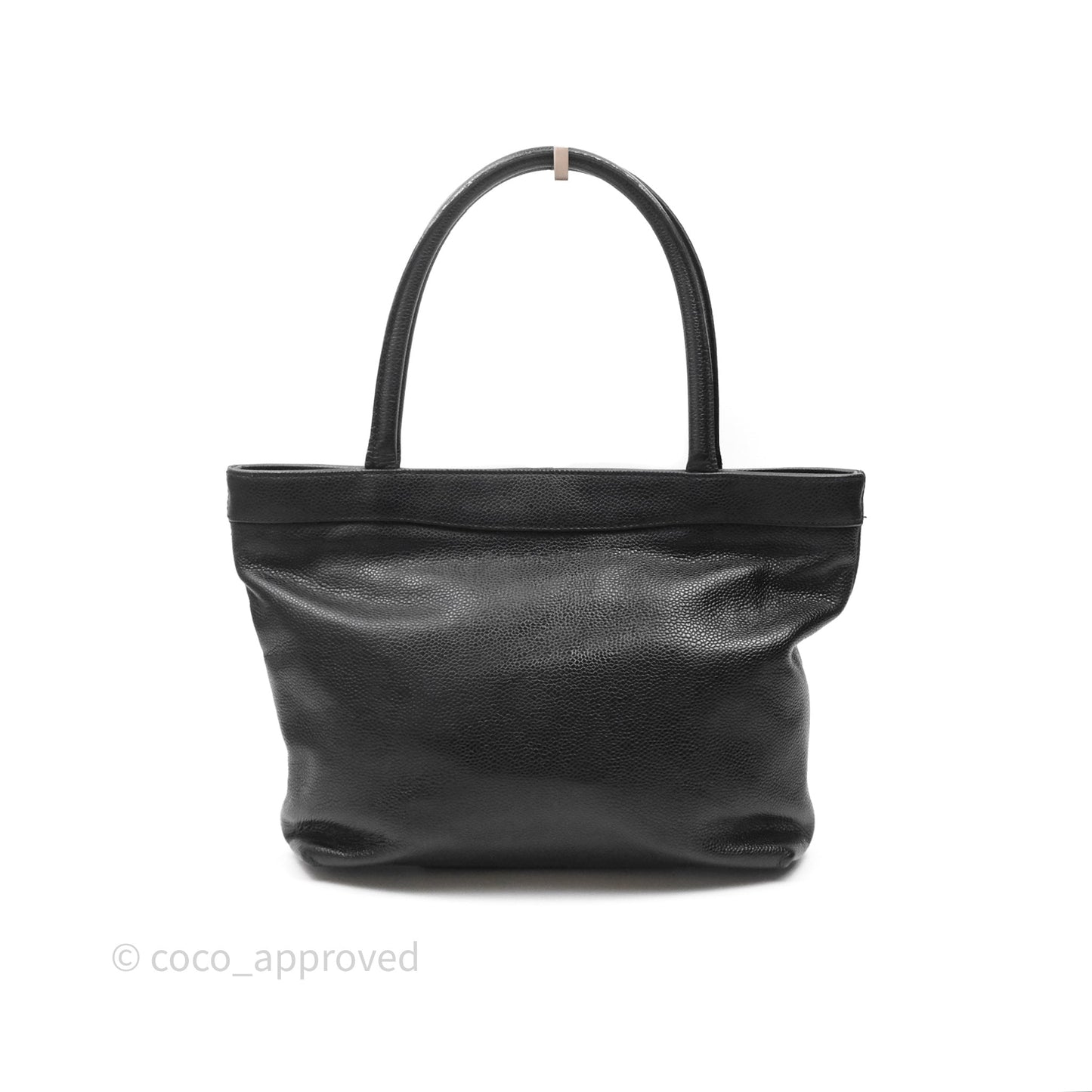 Chanel Vintage CC Tote Bag Black Caviar