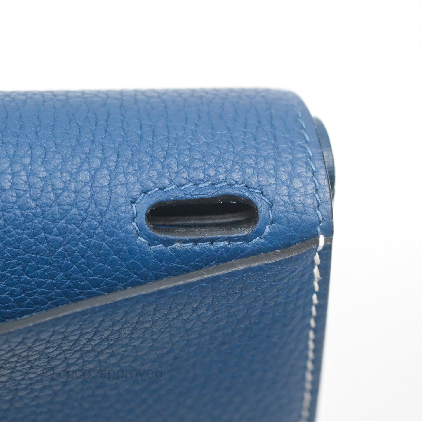 Hermès Halzan 31 Deep Blue S4 Clemence Palladium Hardware