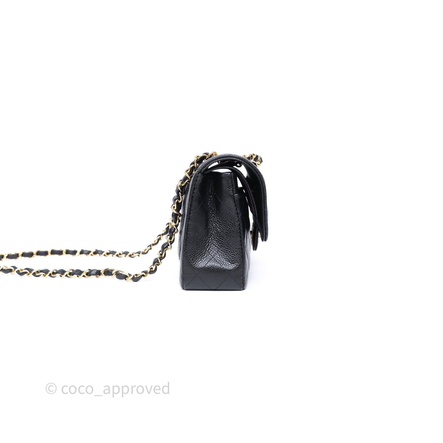 Chanel Small Classic Flap Quilted Black Caviar Gold Hardware