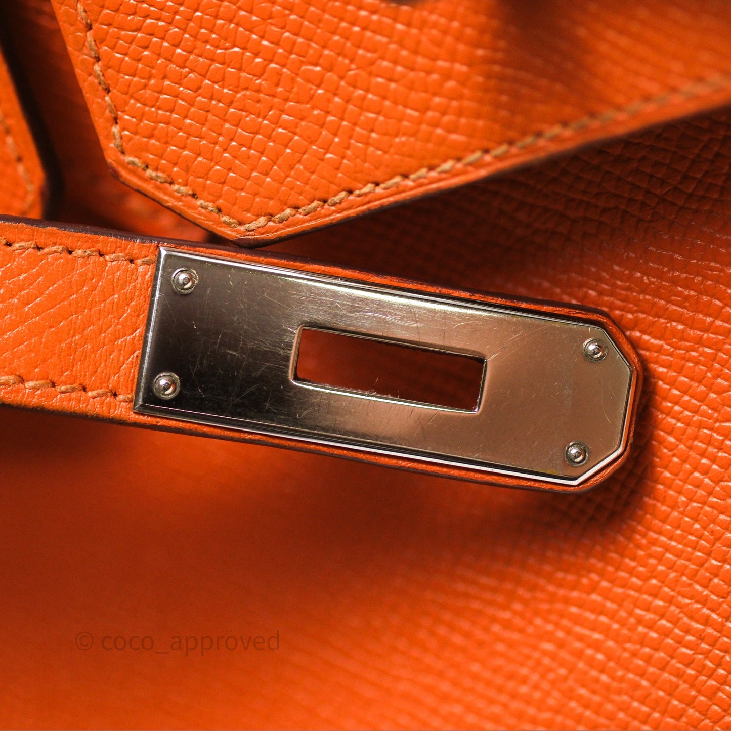 Hermès Birkin 30 Retourne Orange Epsom Palladium Hardware