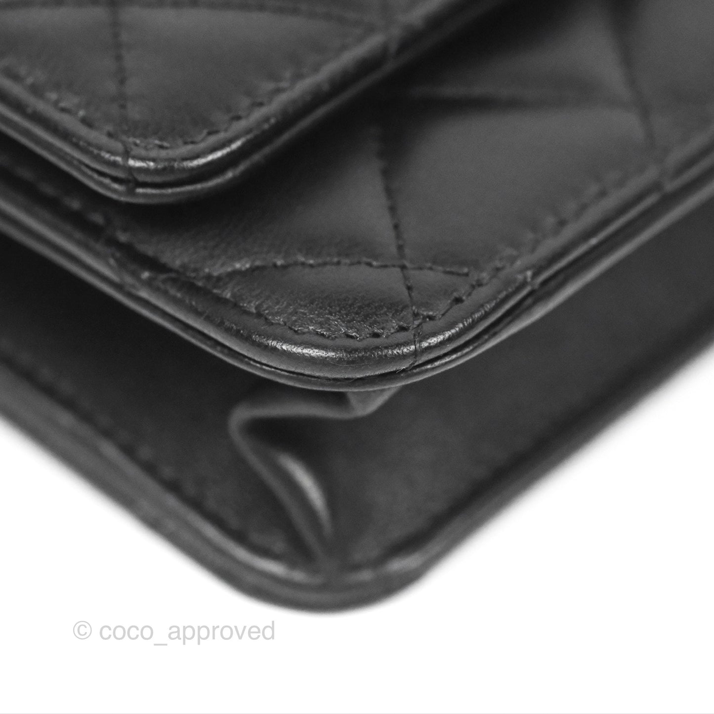 Chanel Quilted Classic WOC Black Lambskin Gold Hardware