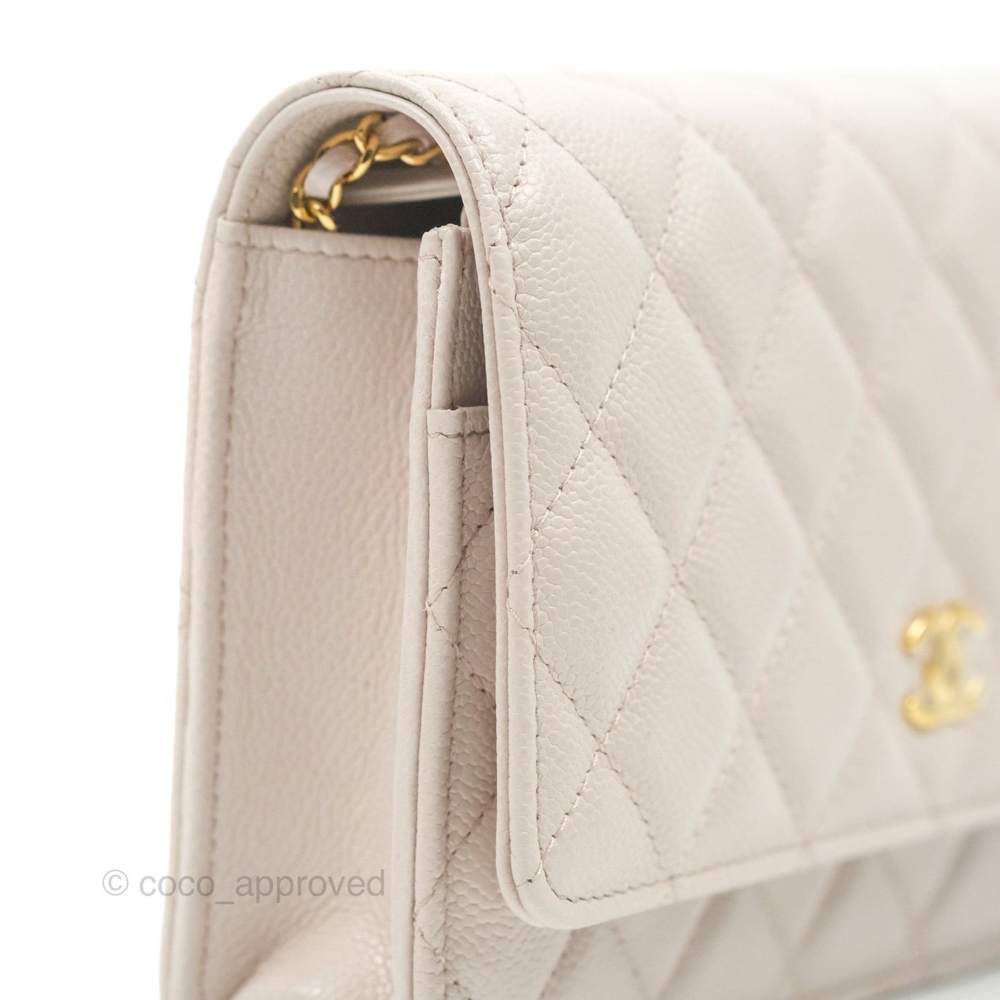 Chanel Quilted WOC Lilac Caviar CC Coco Chain Gold Hardware