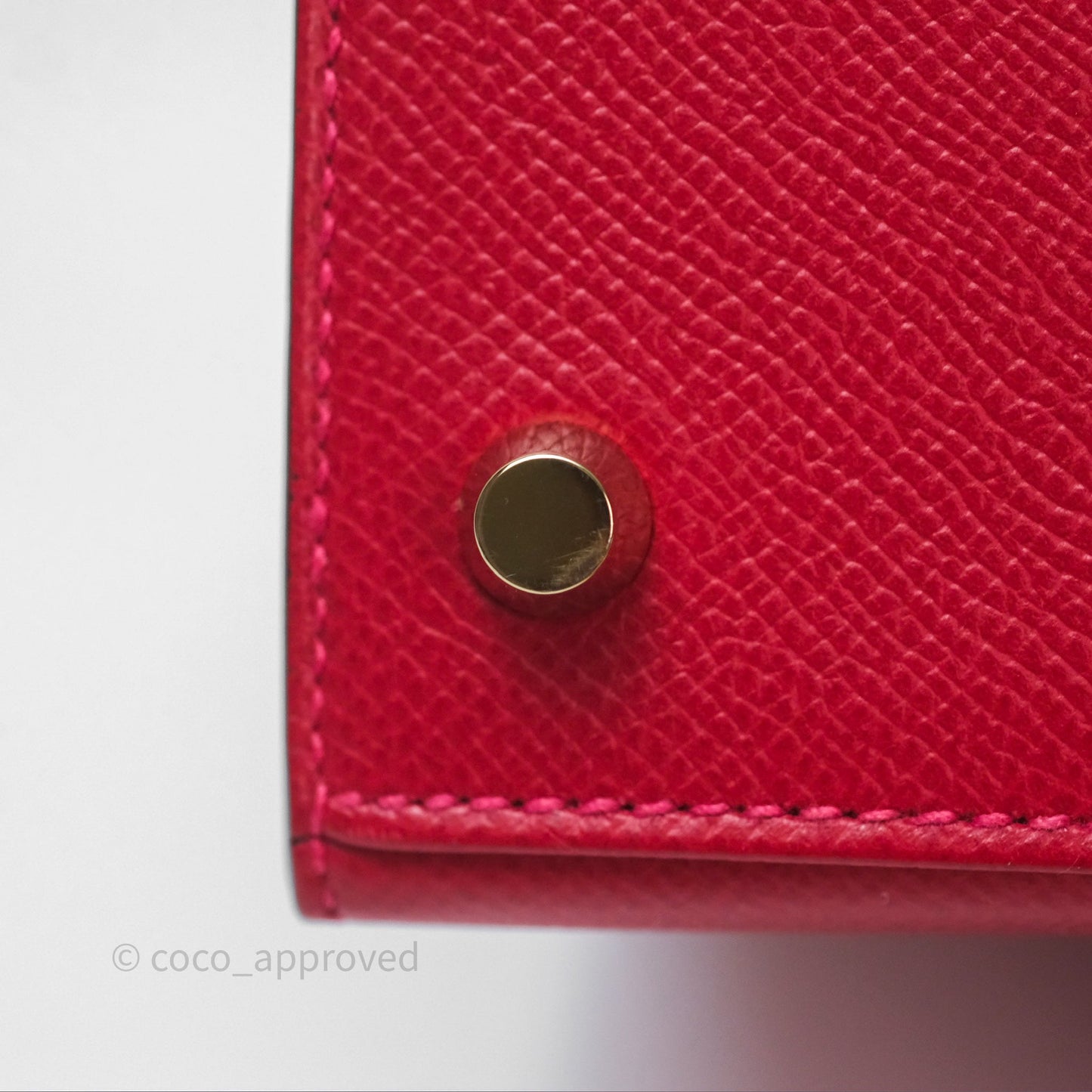 Hermès Sellier Kelly 25 Rouge Casaque Q5 Epsom Gold Hardware