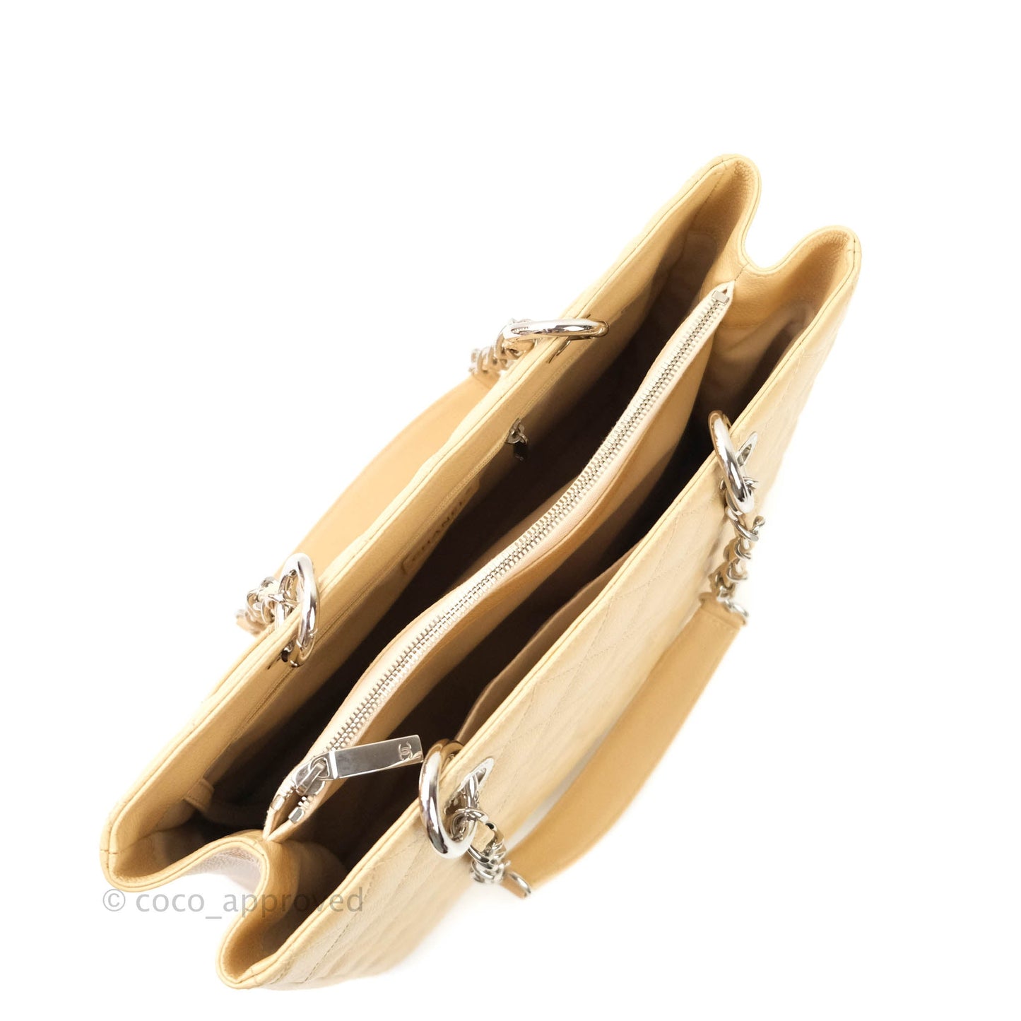 Chanel GST Beige Caviar Silver Hardware