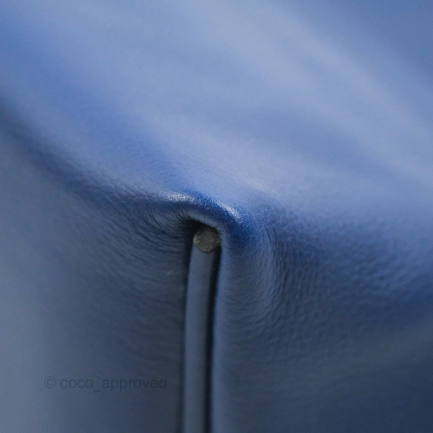 Hermès 24/24 21 Mini Bleu Saphir Evercolor/Swift Palladium Hardware