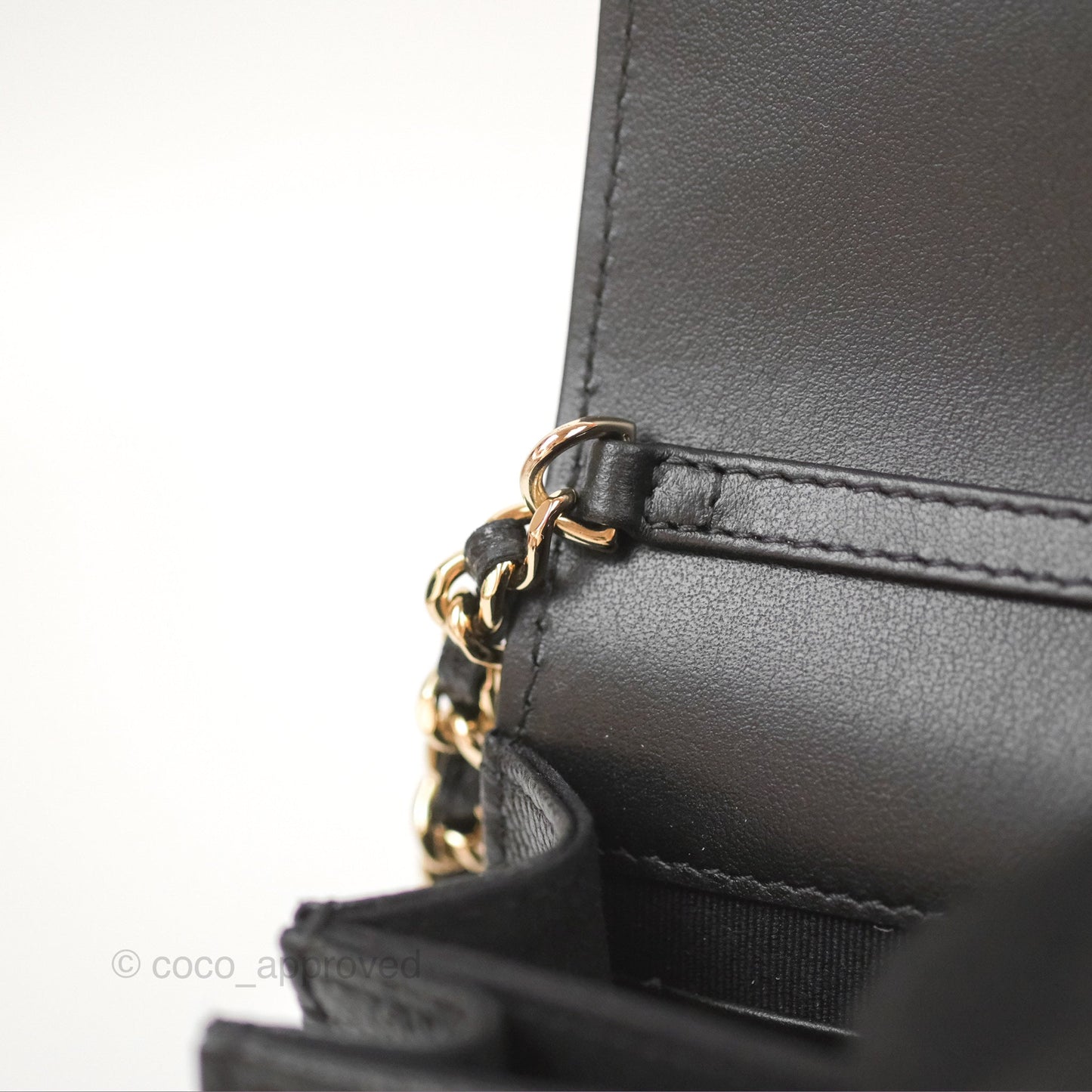 Chanel Mini Clutch with Ribbon Bow Chain Black Caviar Gold Hardware 23S