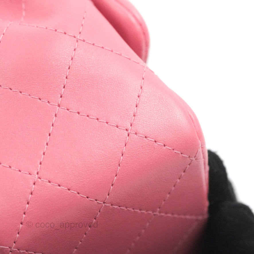 Chanel Mini Square Flap Pink Lambskin Gold Hardware