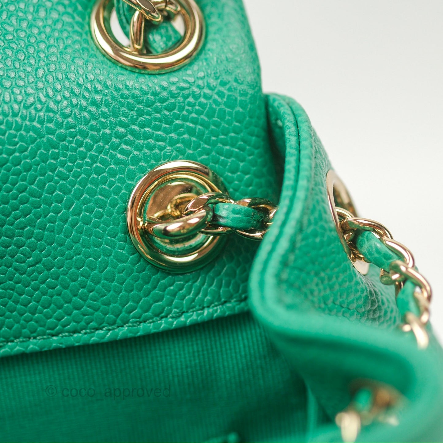 Chanel Duma Backpack Small Green Caviar Gold Hardware 23P
