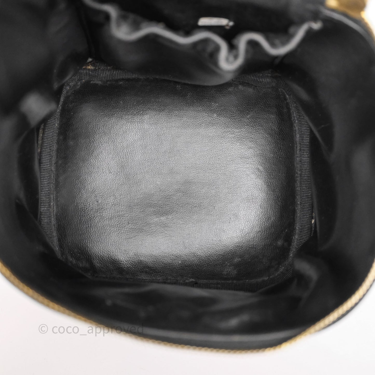 Chanel Vintage Vanity Case Black Caviar Gold Hardware