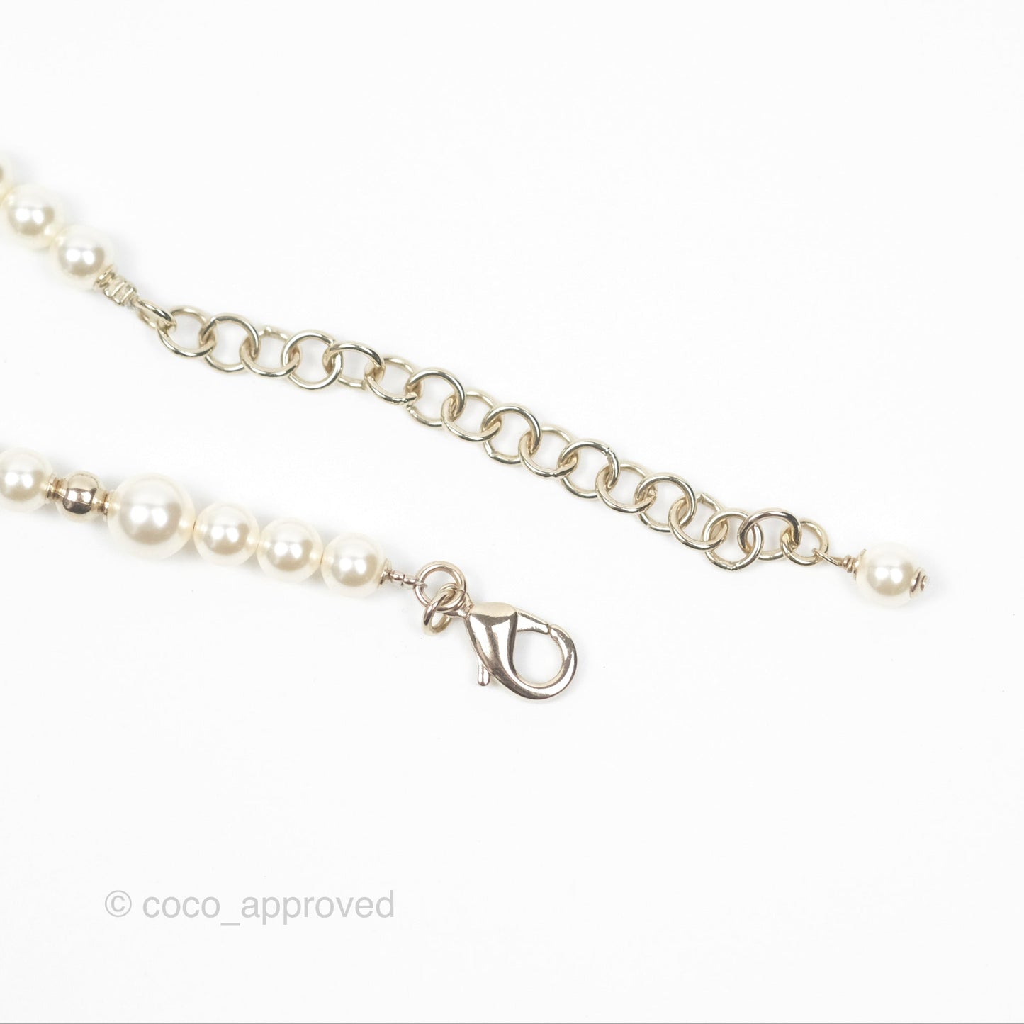 Chanel Crystal CC Star Pearl Choker Silver Tone 24V