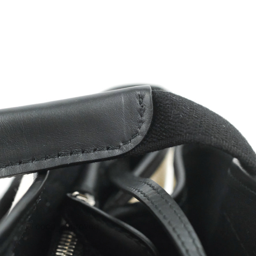 Balenciaga Small Navy Cabas Bag Off-white Canvas