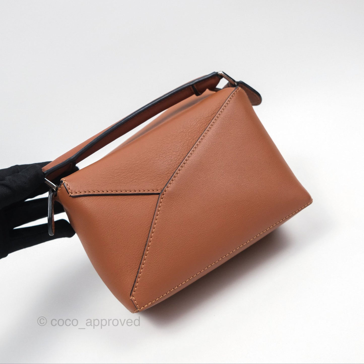 Loewe Mini Puzzle Edge Bag Tan Calfskin Palladium Hardware