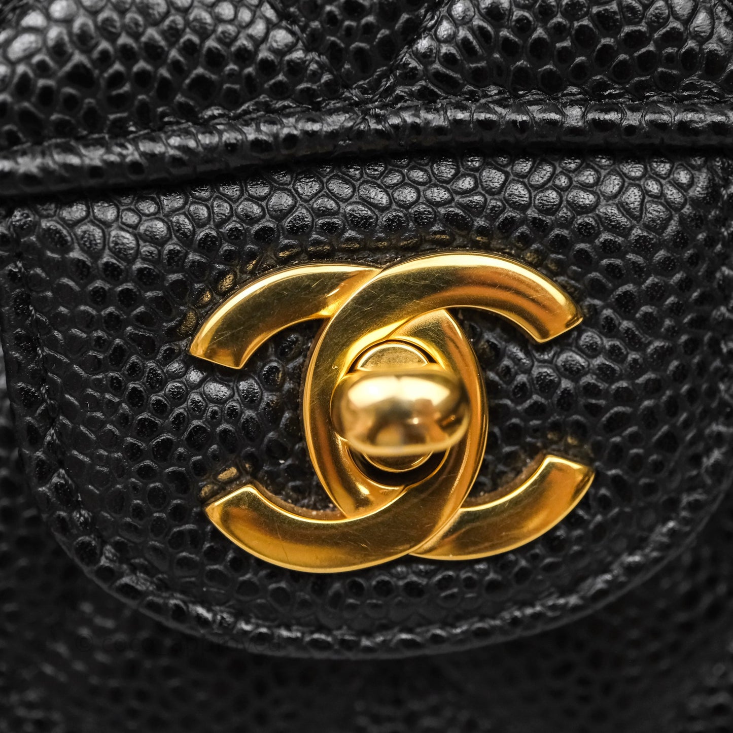 Chanel Small Classic Flap Quilted Black Caviar Gold Hardware