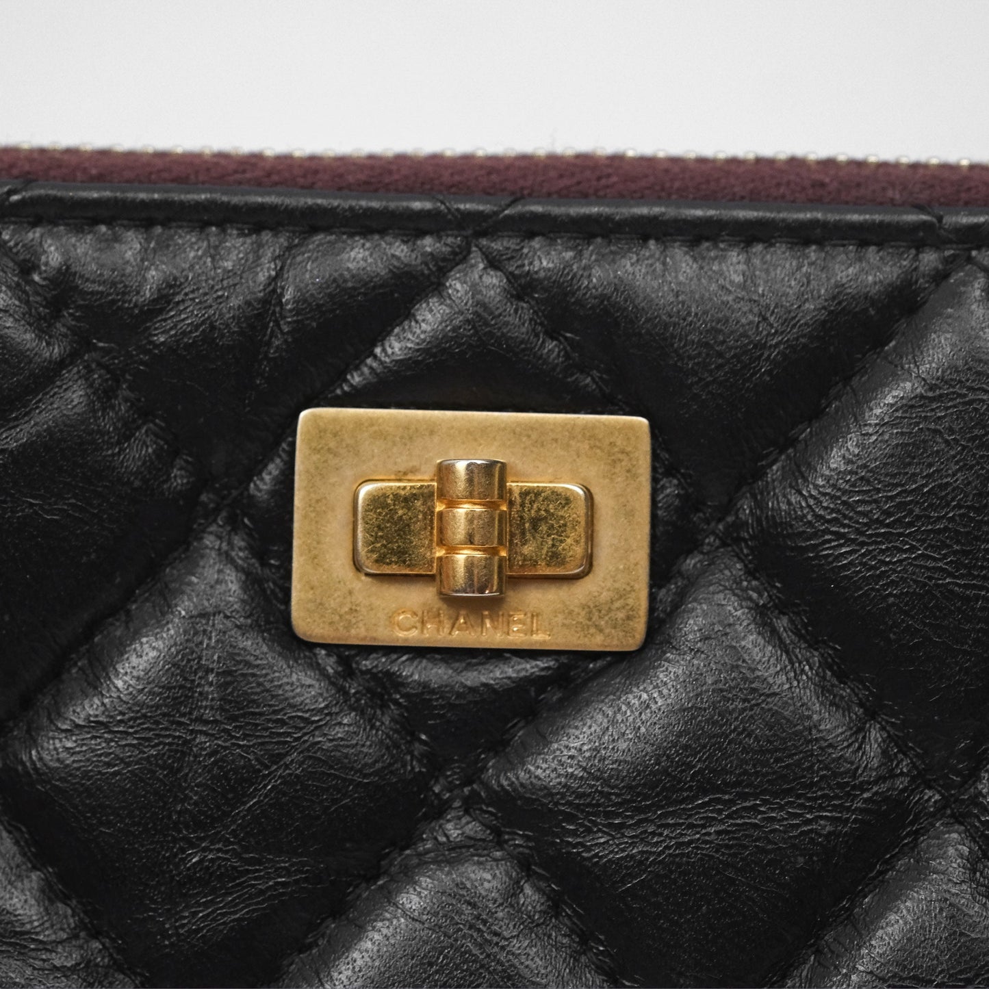 Chanel Quilted Mini Reissue O Case Black Calfskin Aged Gold Hardware