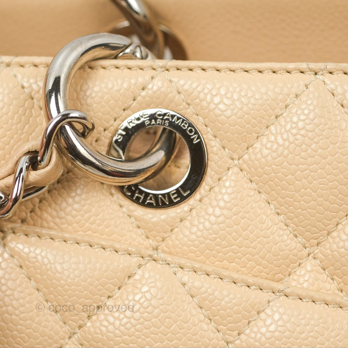 Chanel GST Beige Caviar Silver Hardware