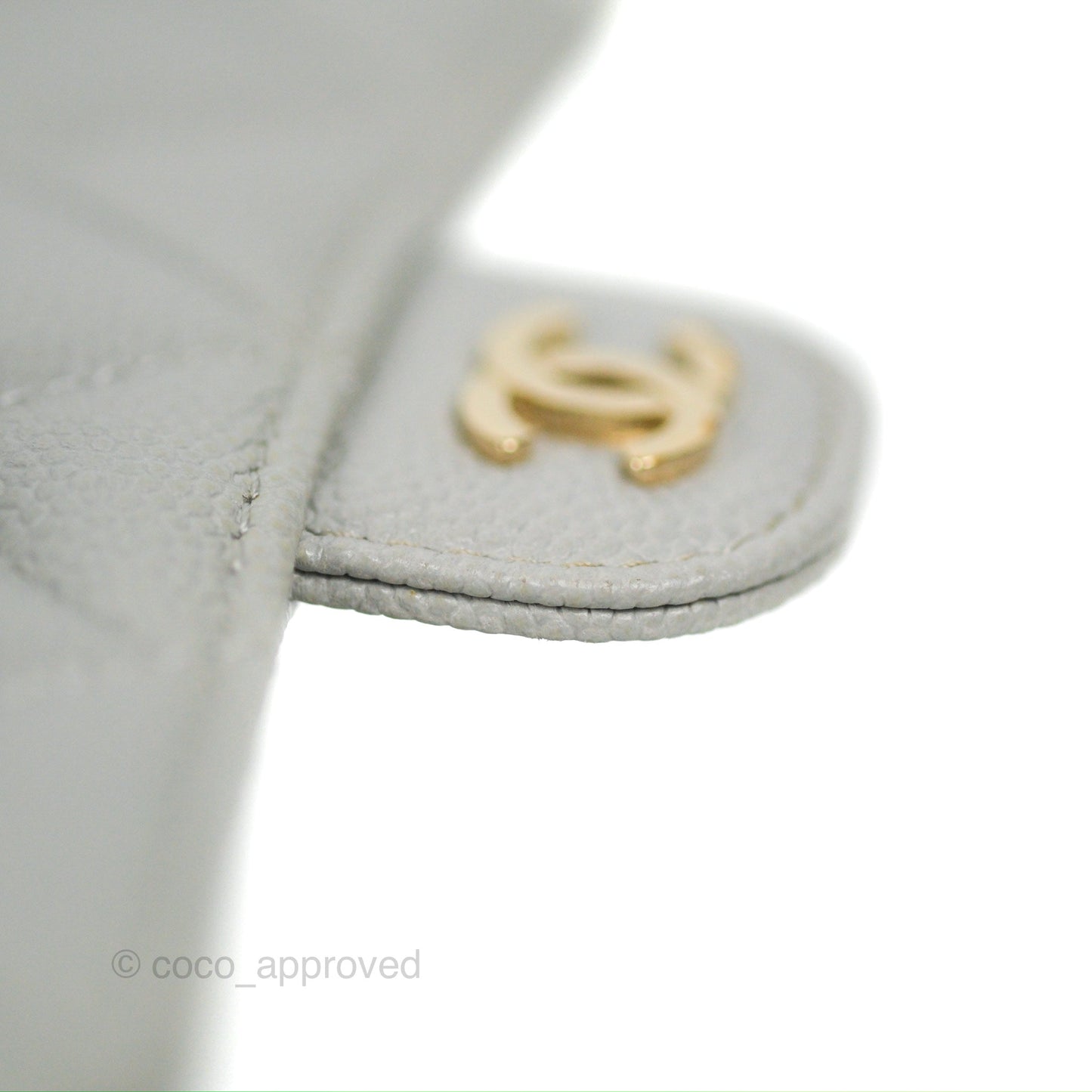 Chanel Quilted Medium Flap Wallet Grey Caviar Gold Hardware