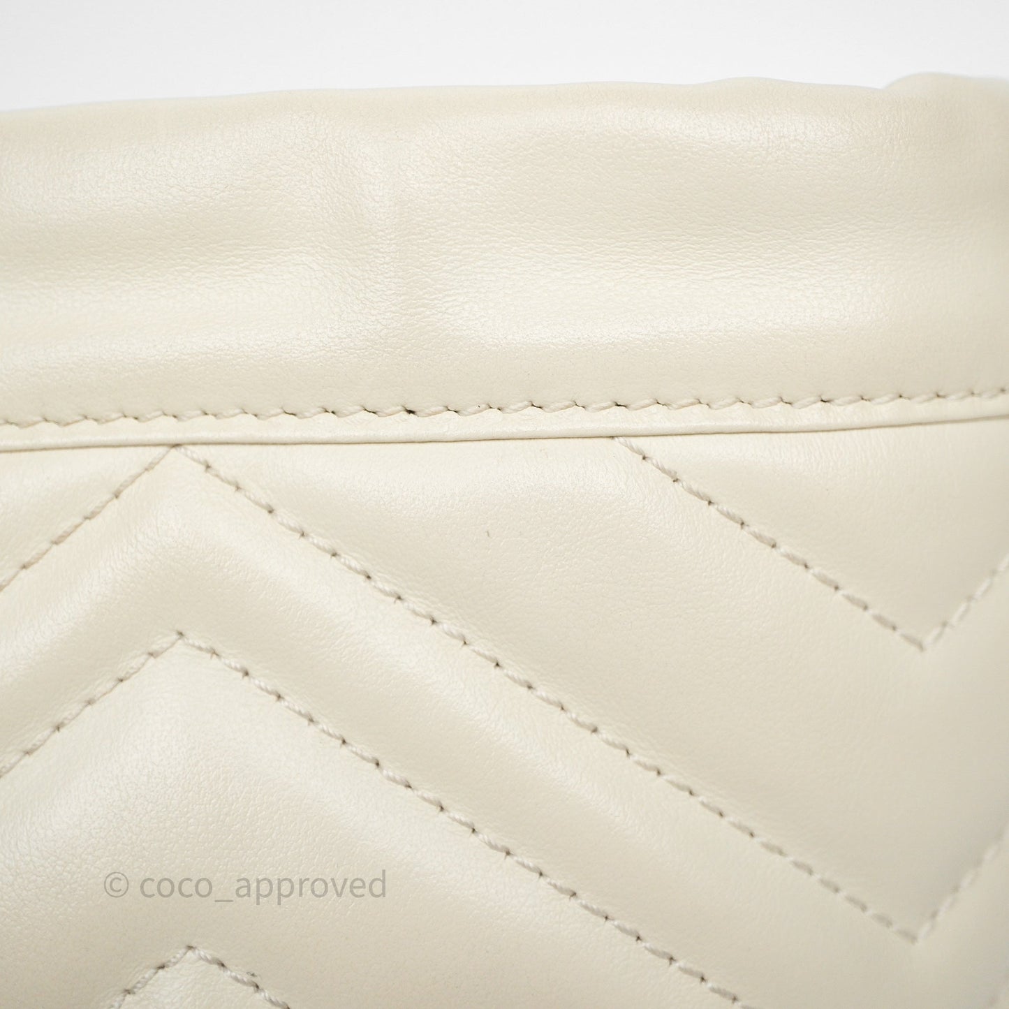 Gucci GG Marmont Mini Bucket Bag Ivory Leather