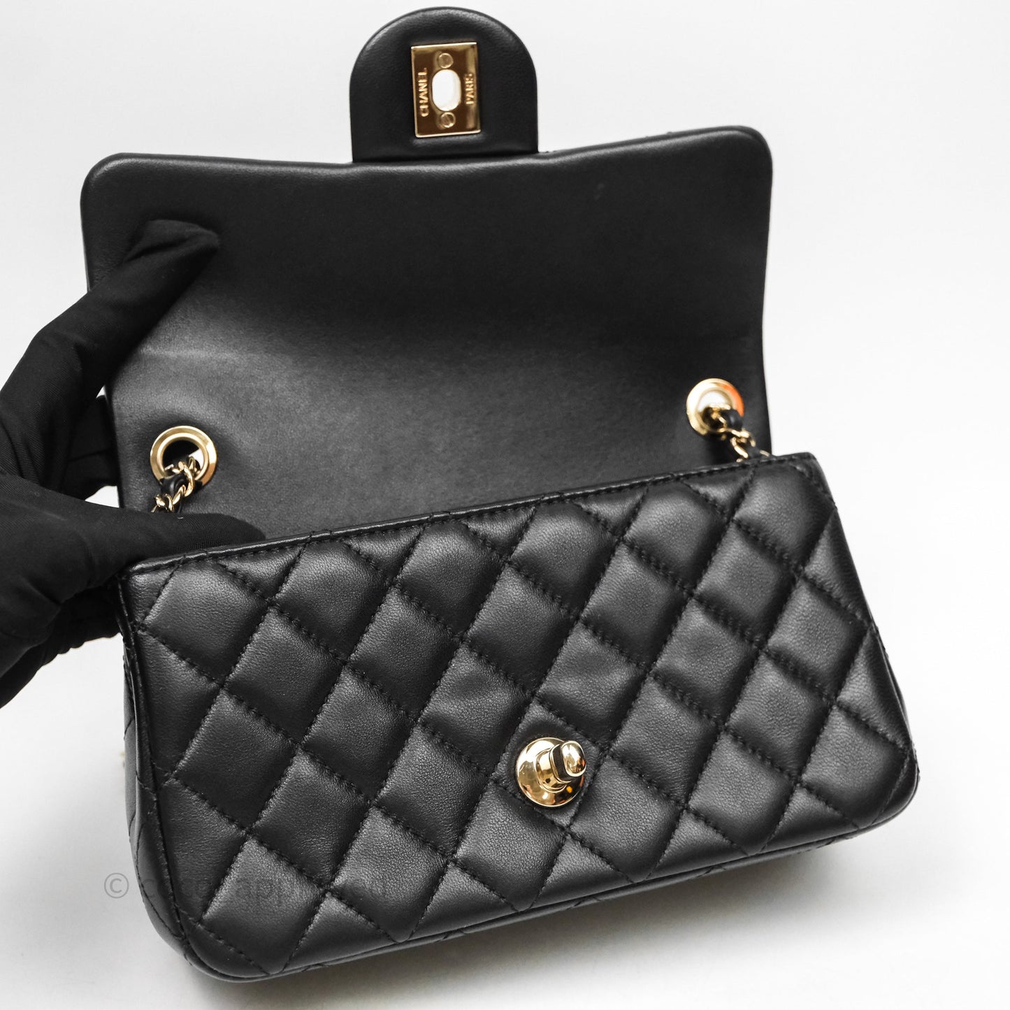 Chanel Ball Crush Mini Rectangular Black Lambskin Gold Hardware