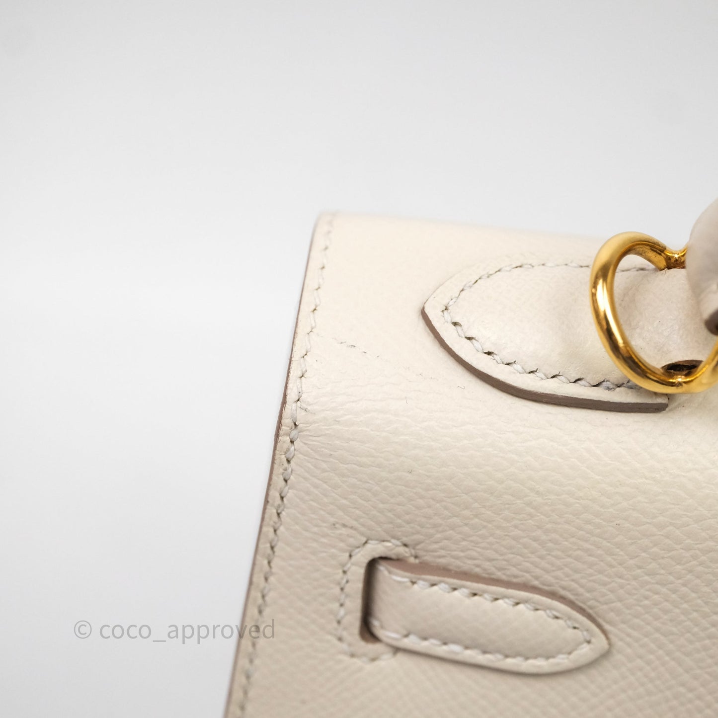 Hermes Kelly 25 Craie Epsom Gold Hardware