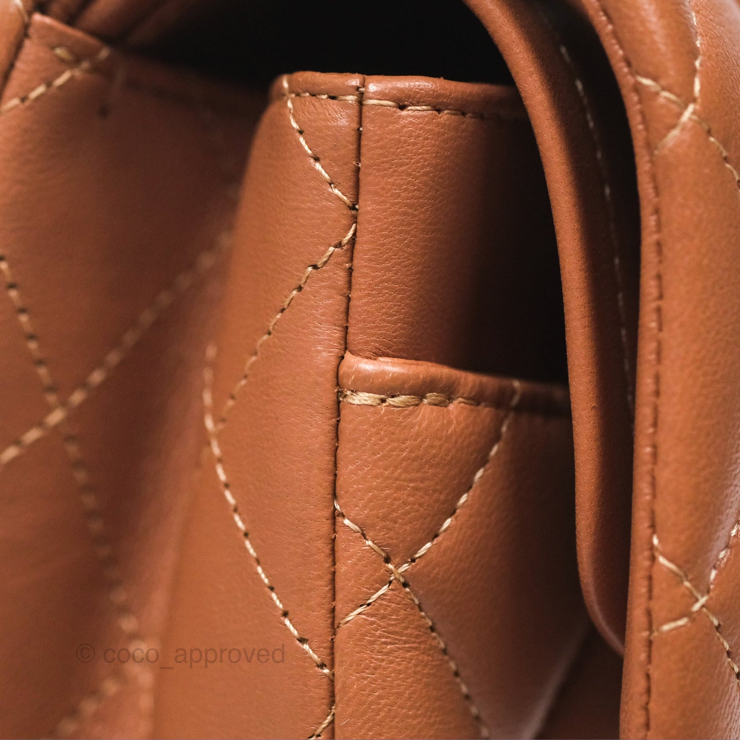 Chanel Small Classic Quilted Flap Dark Beige Caramel Lambskin Gold Hardware