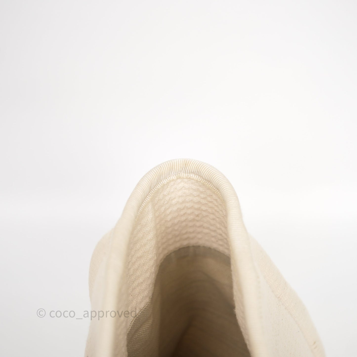 Chanel New Small Deauville Cream Ivory Canvas Light Gold Hardware