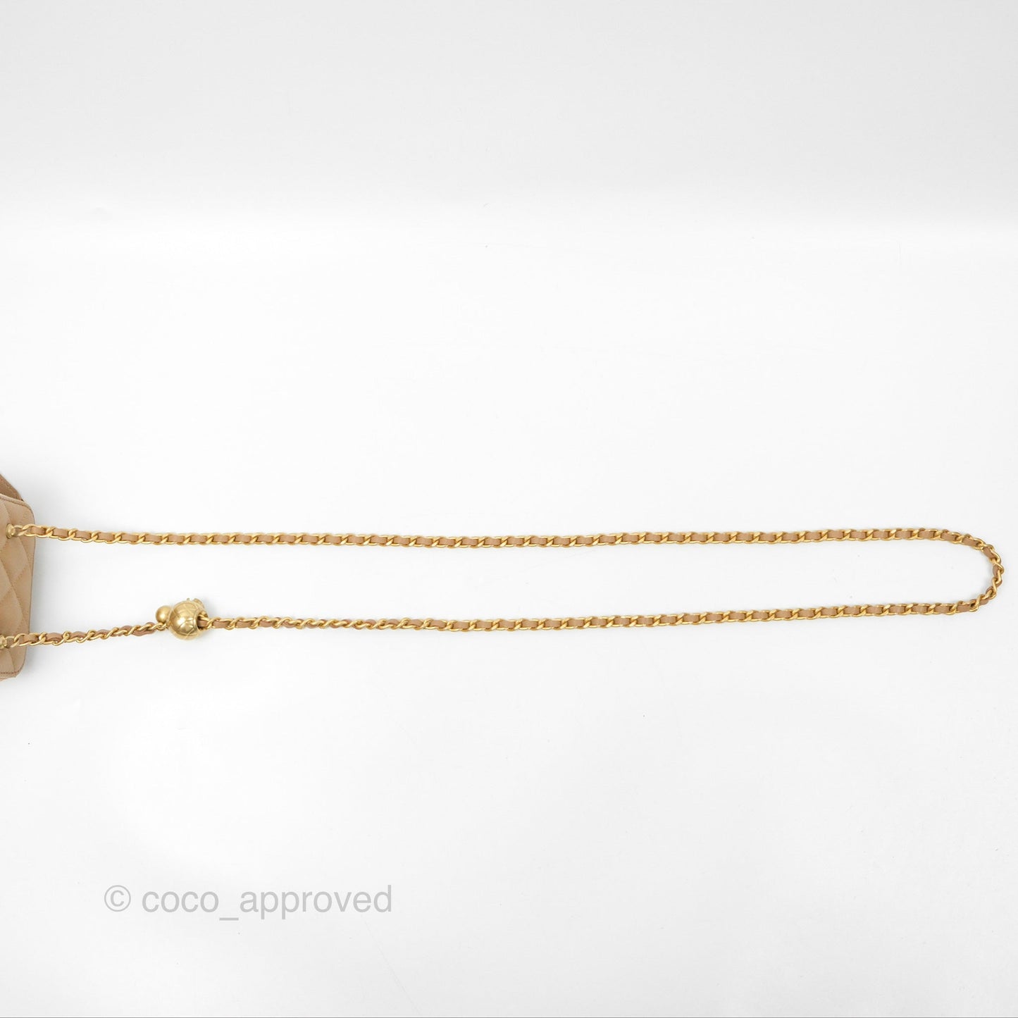 Chanel Mini Vanity With Chain Adjustable Pearl Crush Dark Beige Lambskin Aged Gold Hardware