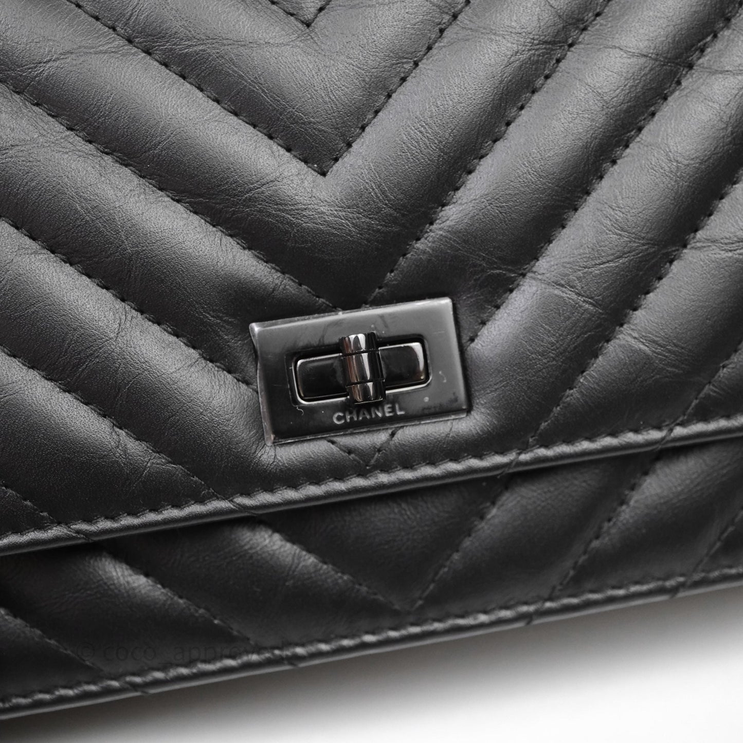 Chanel WOC Chevron Reissue So Black Calfskin