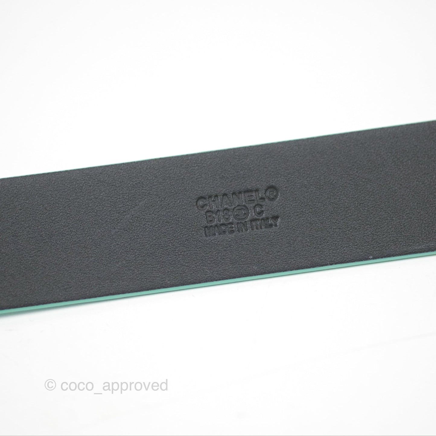 Chanel Calfskin CC Turn Lock Belt Turquoise 18C
