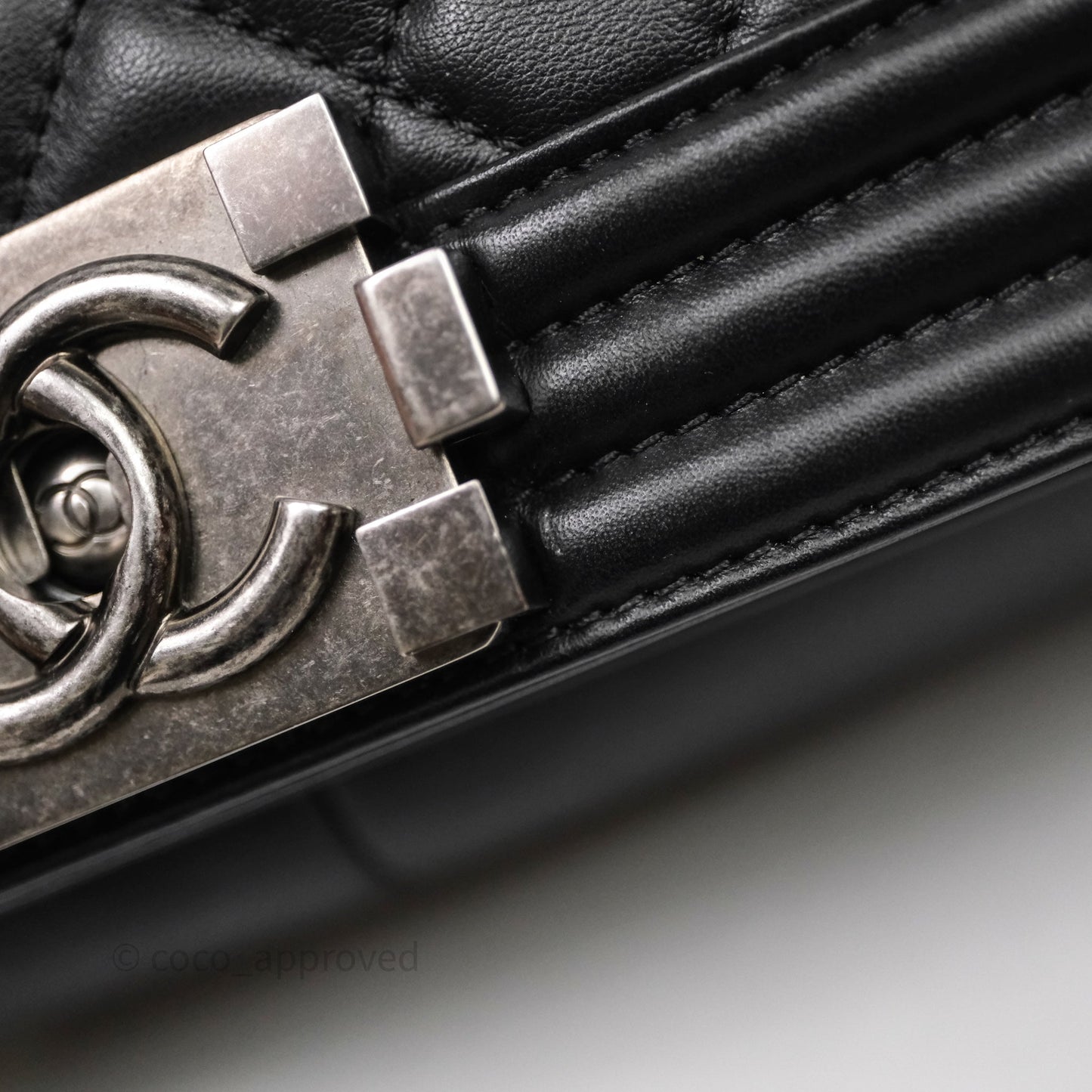 Chanel Medium Boy Quilted Black Lambskin Ruthenium Hardware