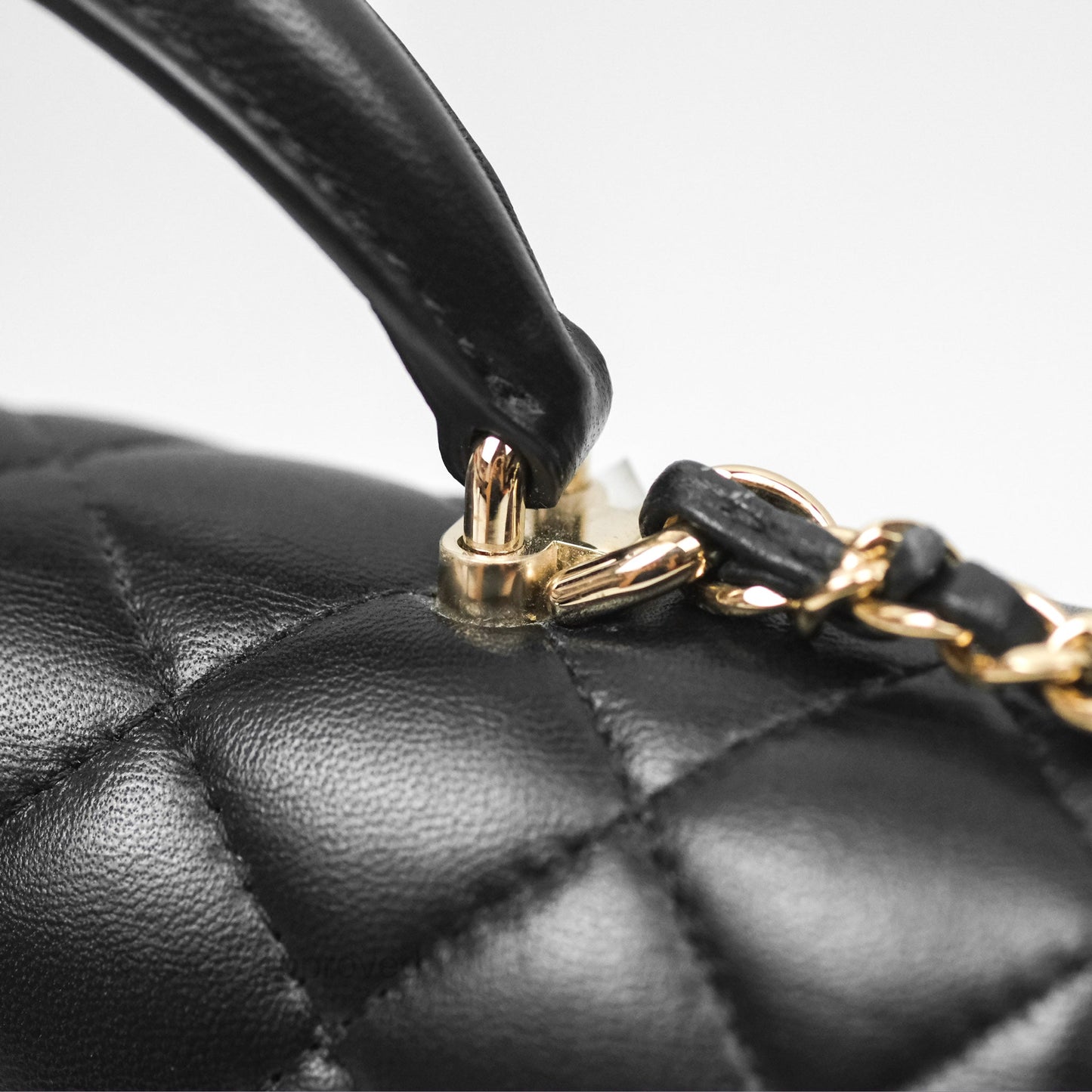 Chanel Top Handle Mini Rectangular Flap Bag Black Lambskin Gold Hardware