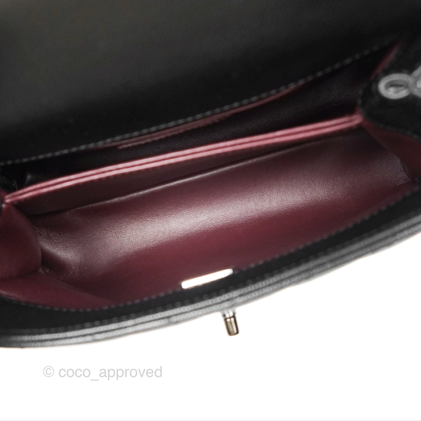 Chanel Small Coco Handle Chevron So Black Caviar