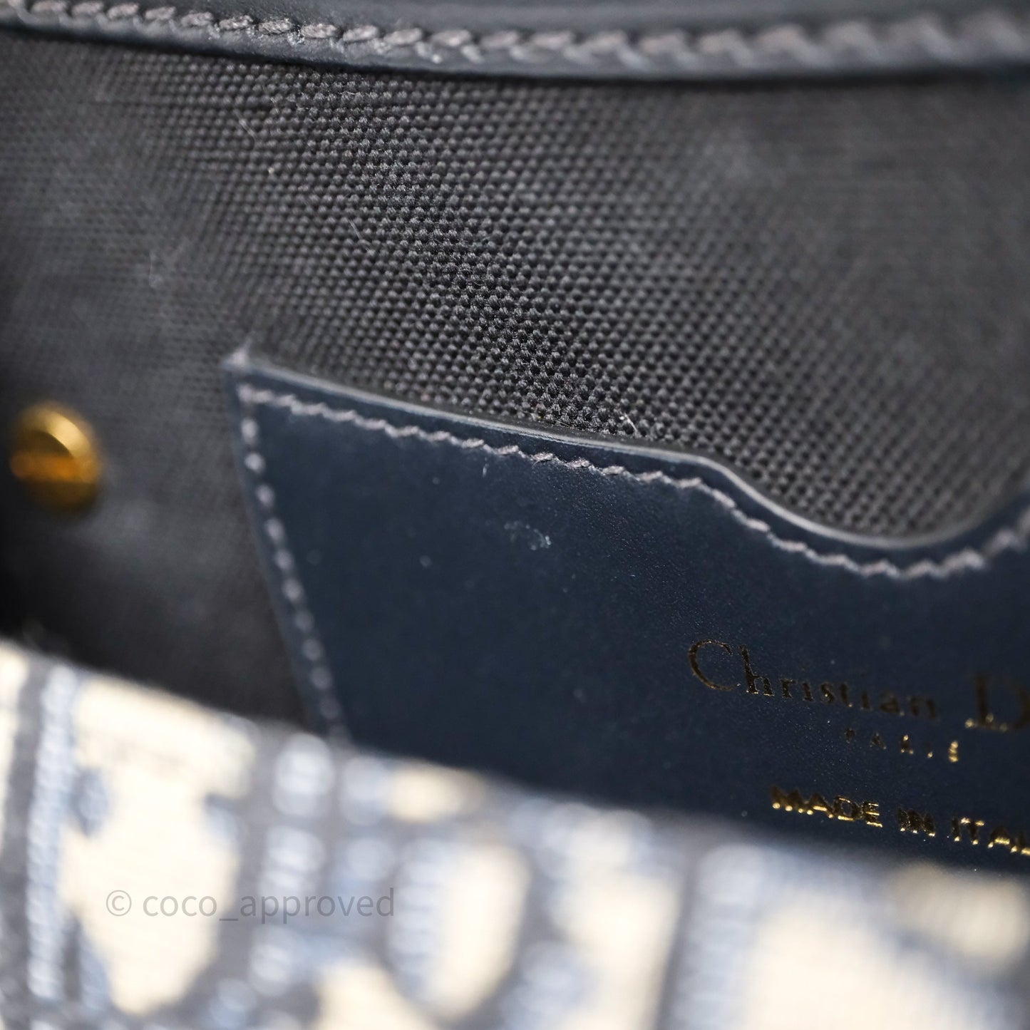 Christian Dior Bobby East-West Bag Blue Oblique Jacquard Canvas