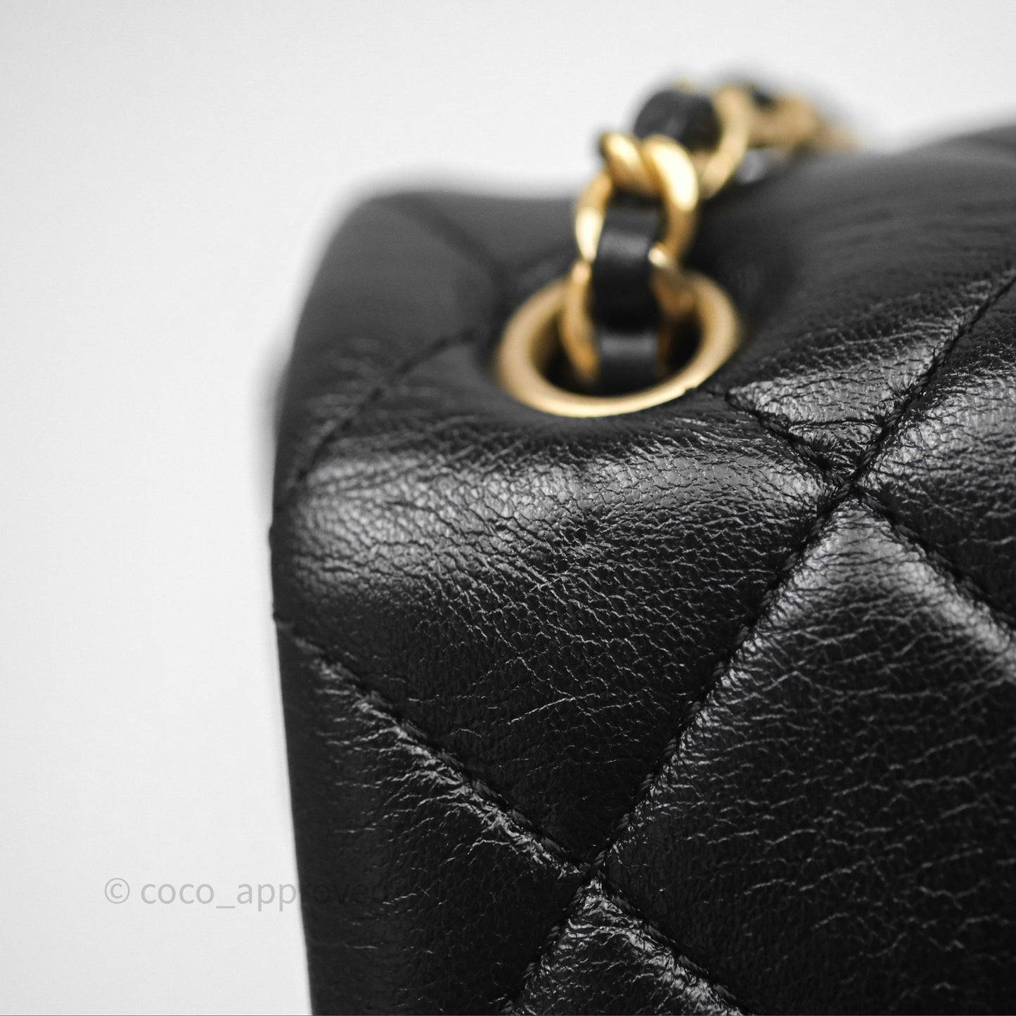 Chanel Quilted Flap Bag Black Lambskin Aged Gold Hardware 22P