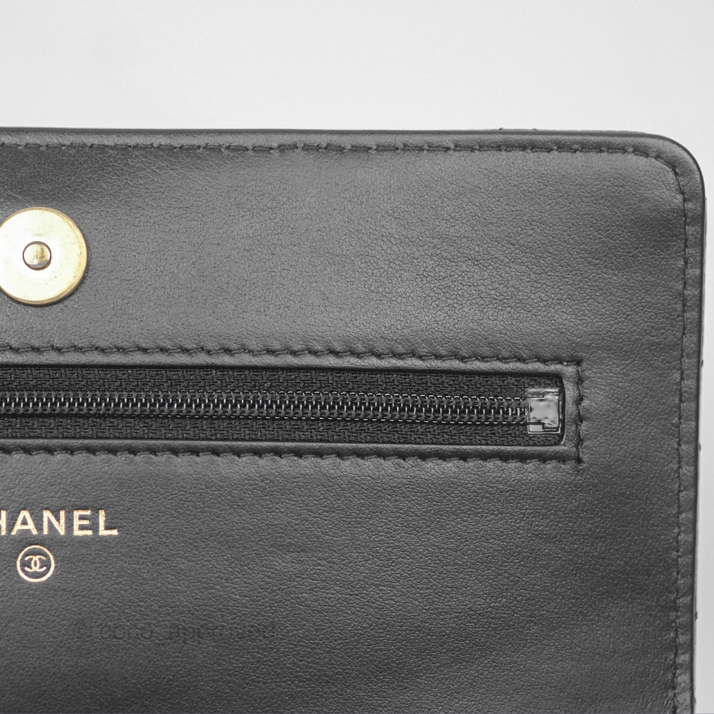 Chanel Top Handle Wallet On Chain WOC Black Caviar Gold Hardware 22S