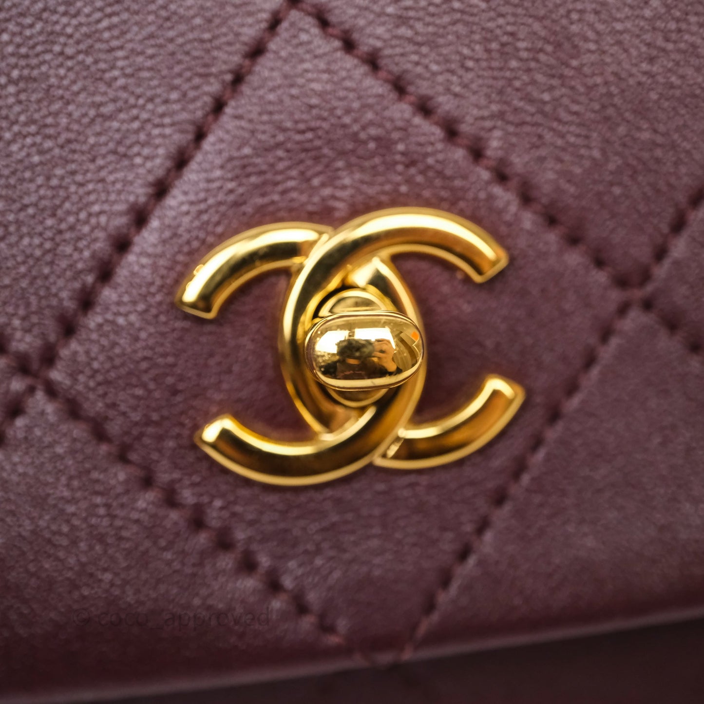 Chanel Quilted Shoulder Flap Bag Red Burgundy Lambskin Gold Hardware