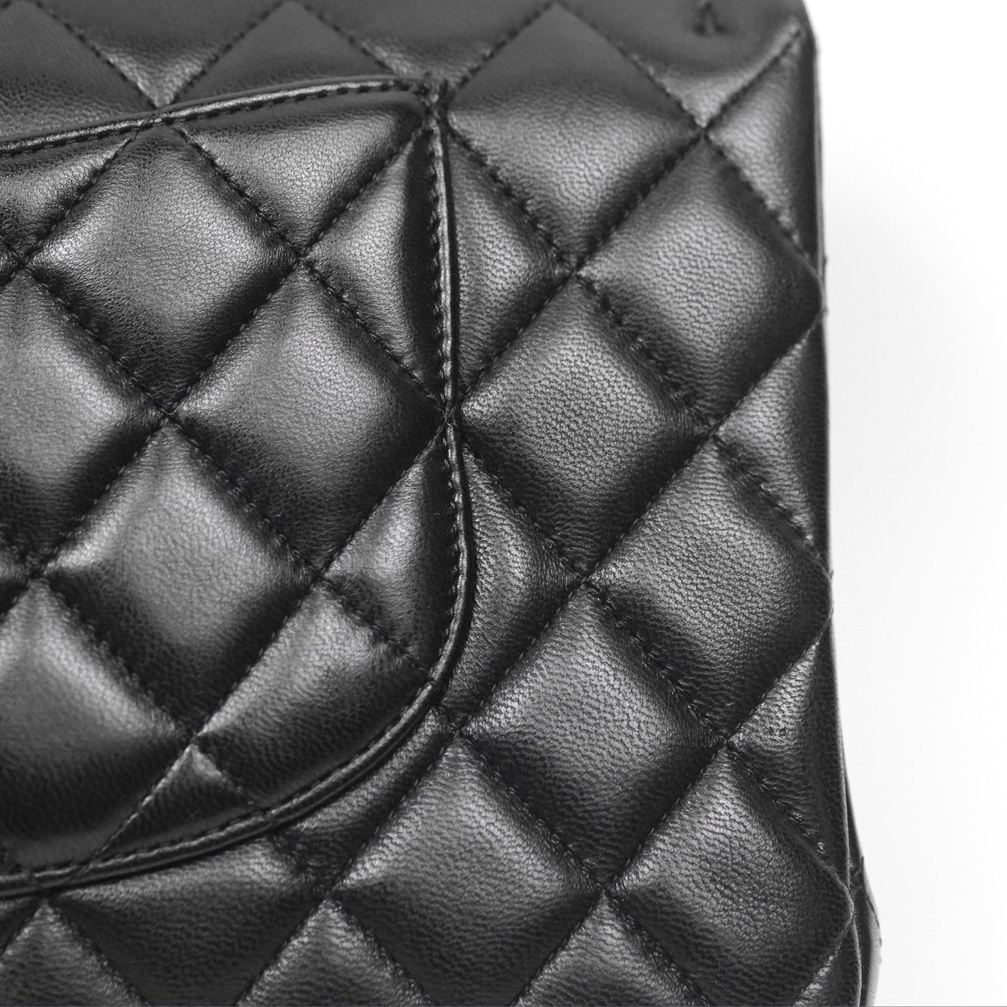 Chanel Classic M/L Medium Flap Quilted Black Lambskin Gold Hardware