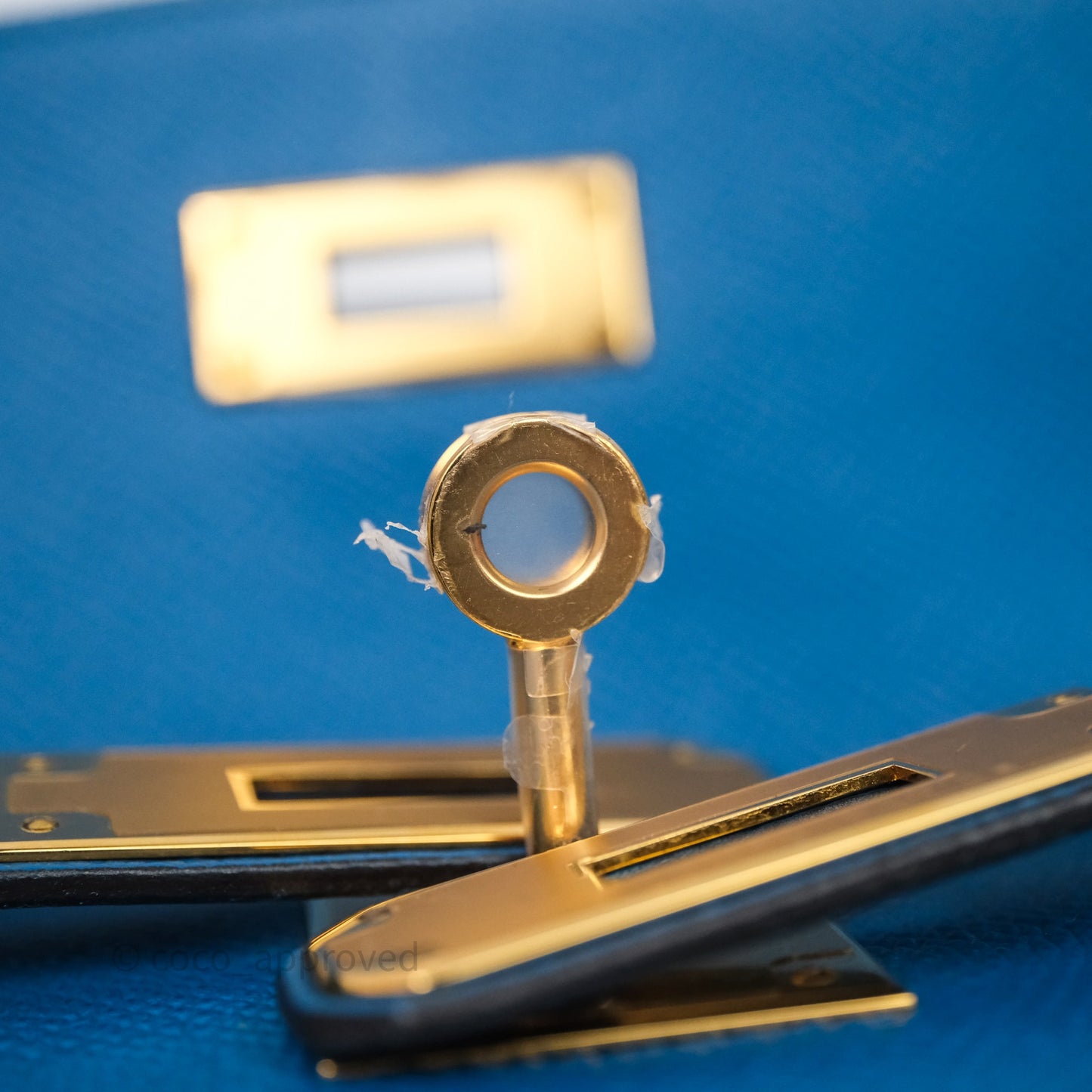 Hermès Kelly 28 Blue Epsom Gold Hardware