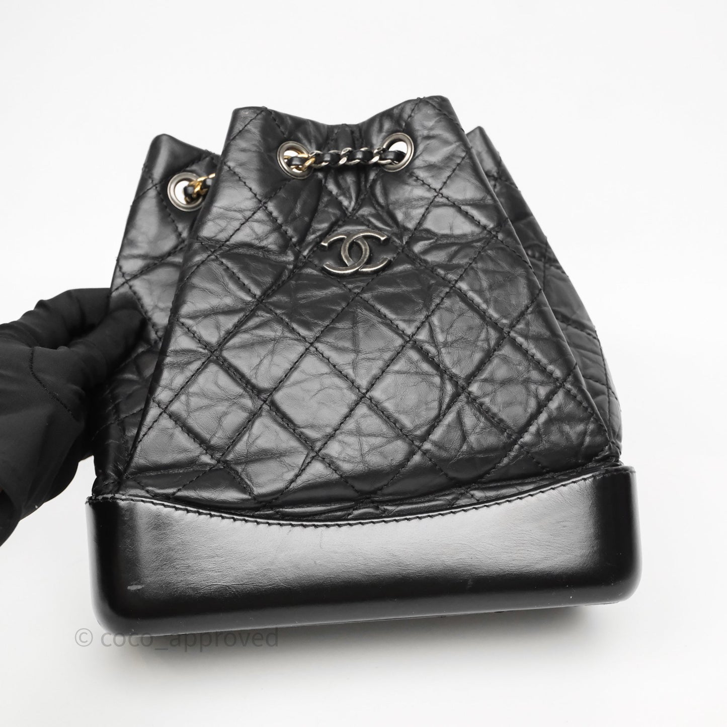 Chanel Small Gabrielle Backpack Black Aged Calfskin