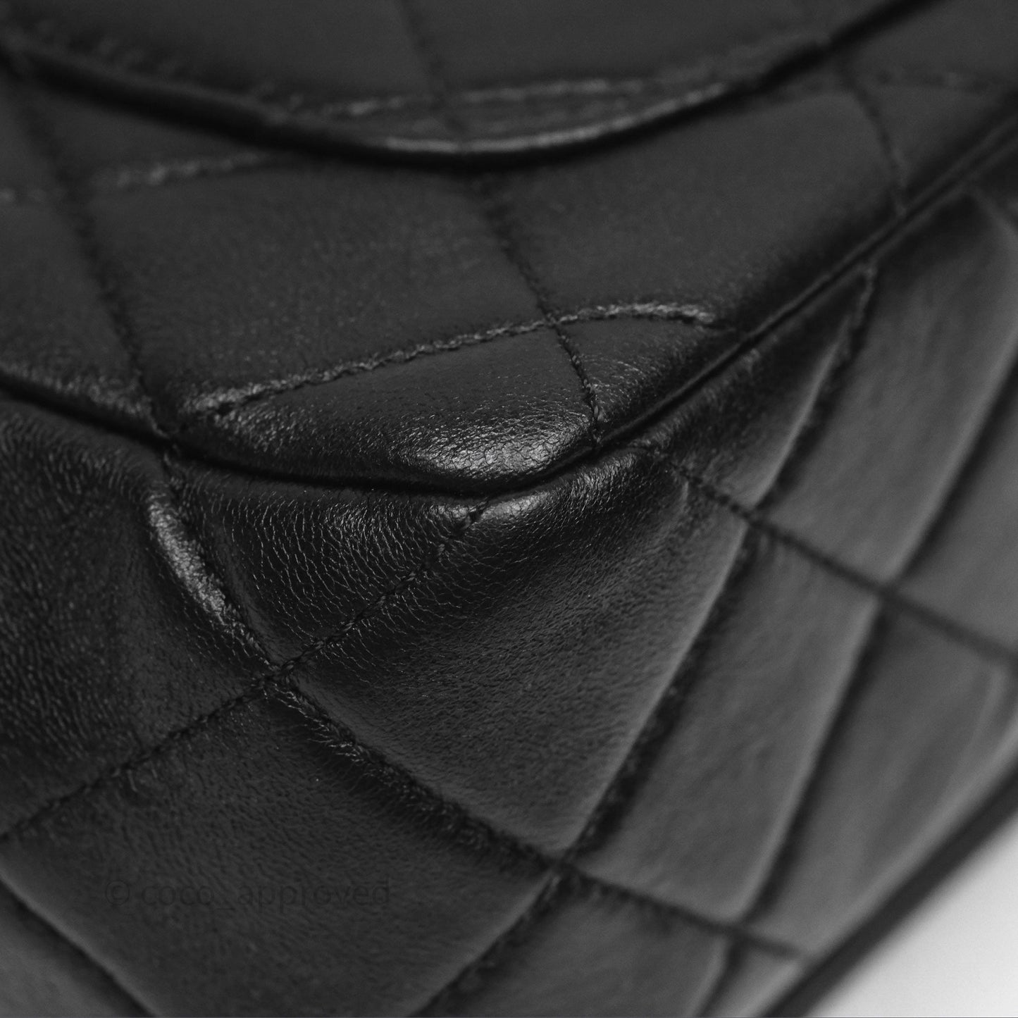 Chanel Flap Bag Black Lambskin Aged Gold Hardware 24P