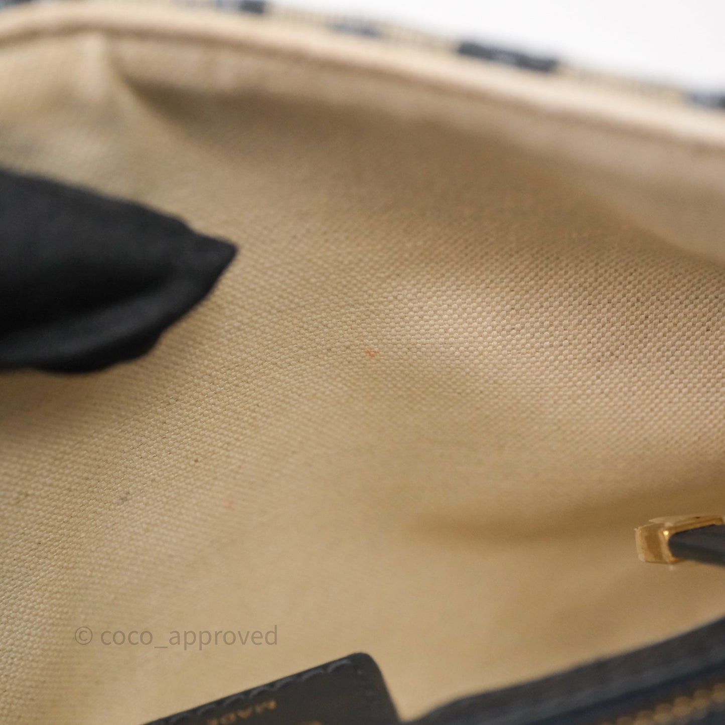 Christian Dior Saddle Bag Navy Dior Oblique Embroidery Gold Hardware