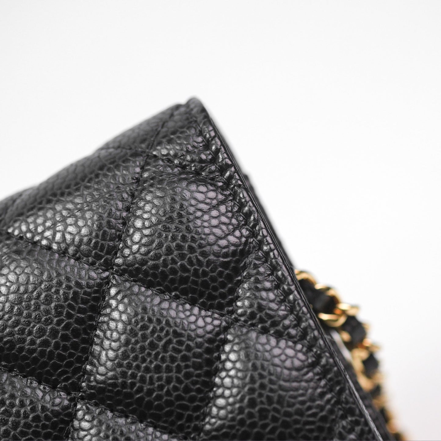 Chanel Quilted WOC Black Caviar Gold Hardware