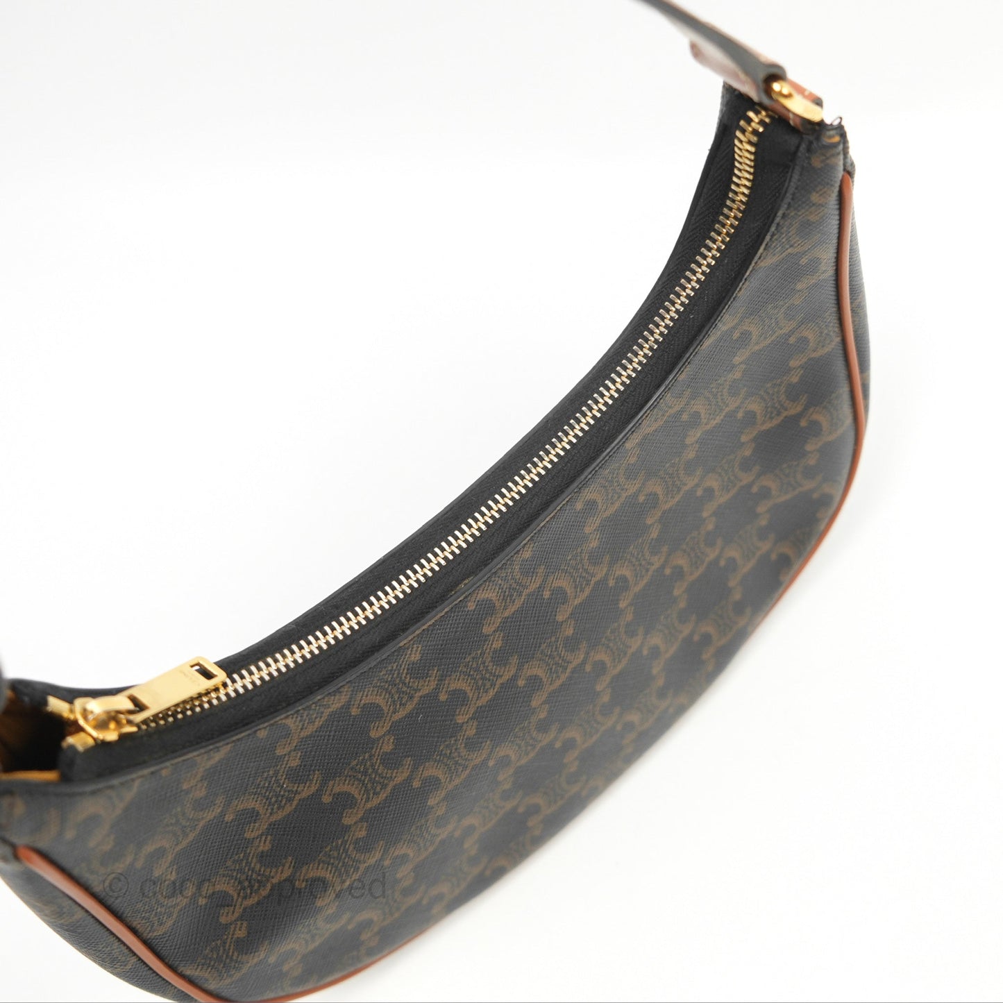 Celine Ava Bag In Triomphe Canvas Calfskin Tan