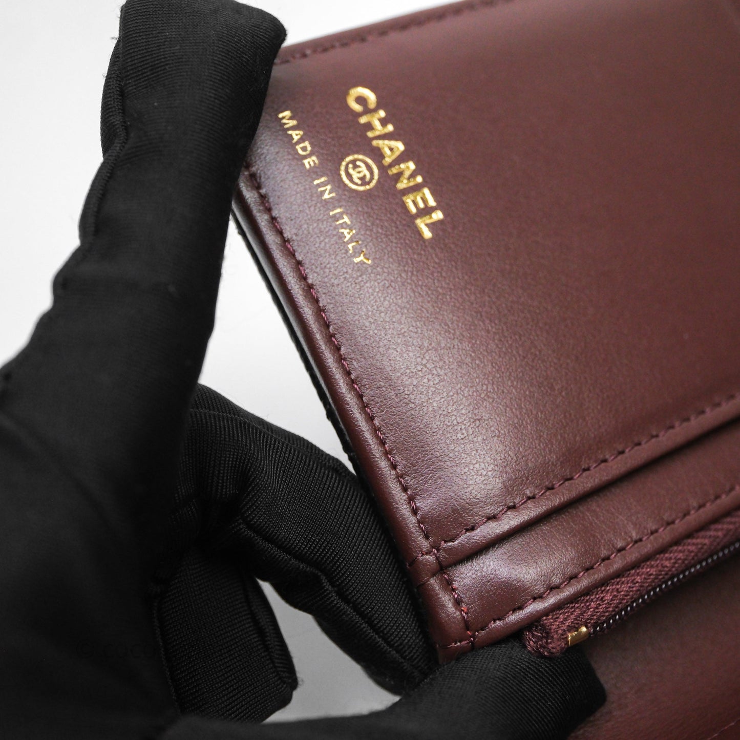 Chanel Classic Quilted Passport Holder Black Caviar Gold Hardware