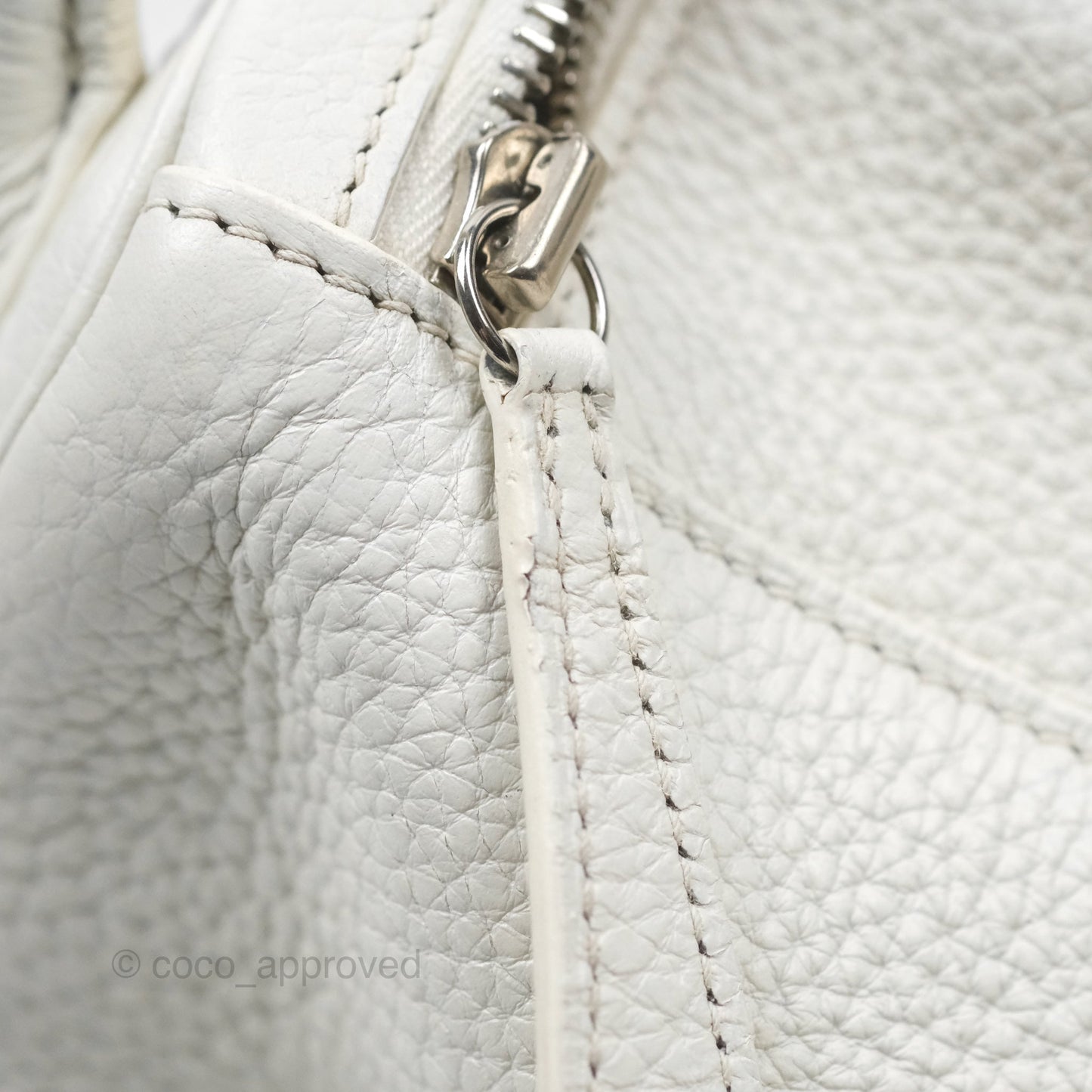 Hermès Lindy 30 White Clemence Palladium Hardware