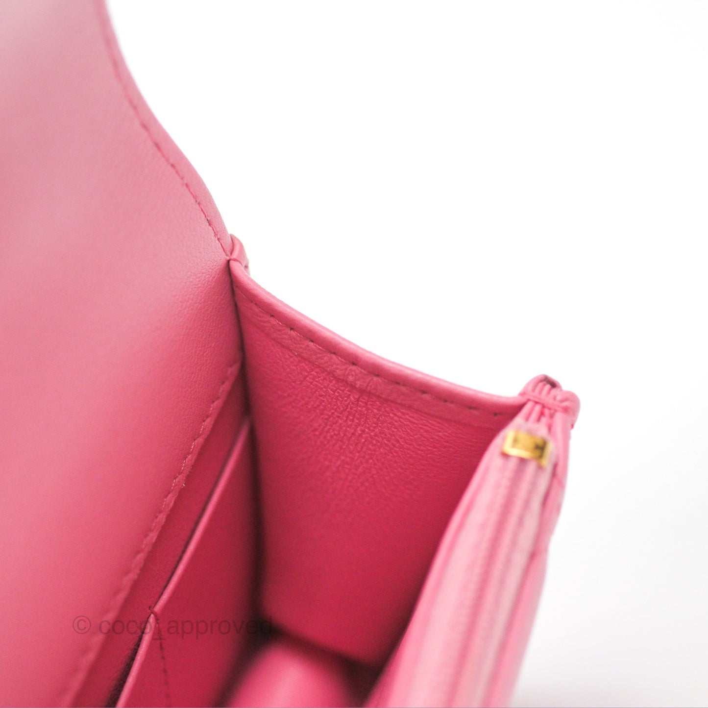 Chanel Top Handle Mini WOC Phone Holder with Chain Pink Lambskin
