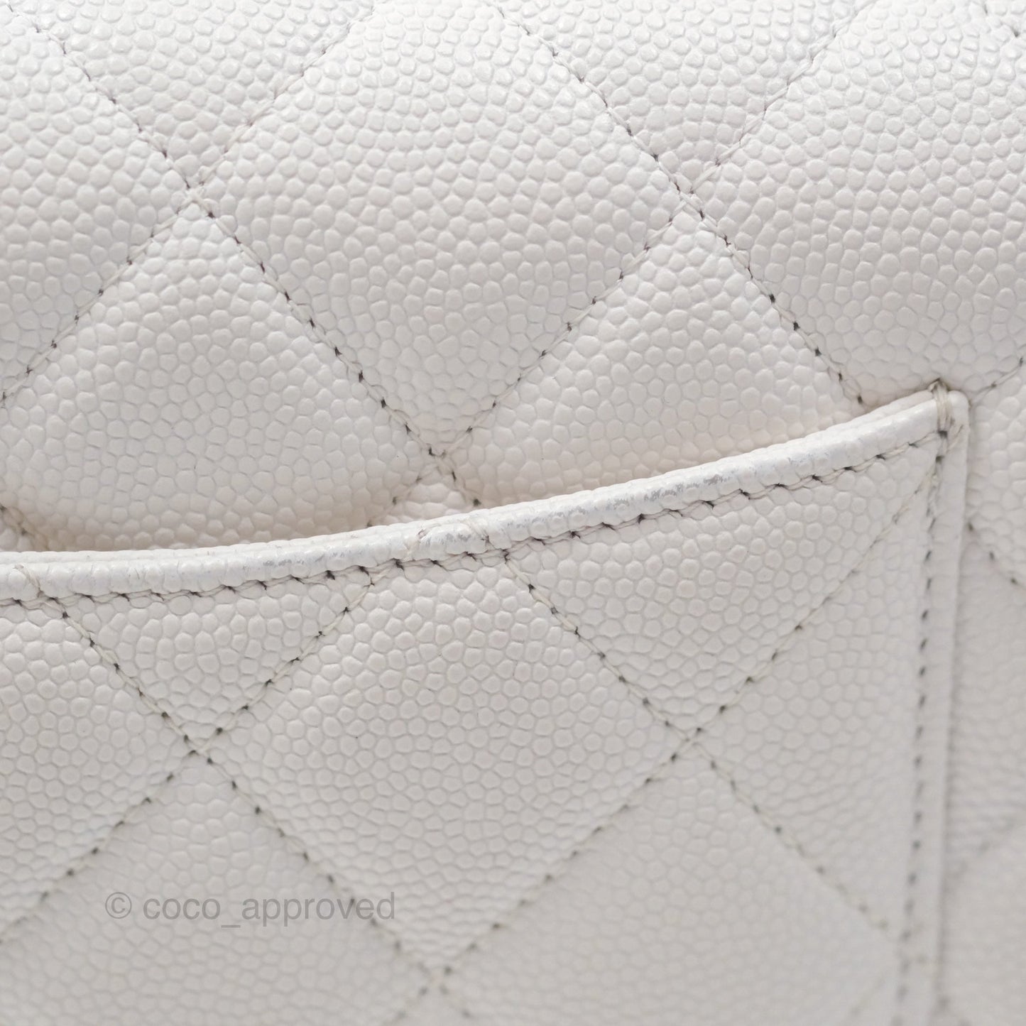 Chanel Quilted Classic Wallet on Chain WOC White Caviar Gold Hardware