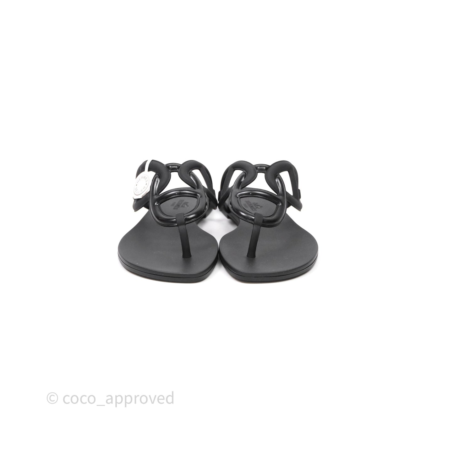 Hermes Egerie Sandals Black Size 37