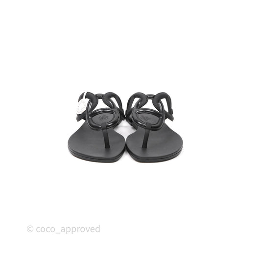 Hermes Egerie Sandals Black Size 37